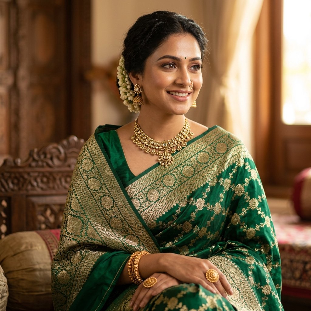Mustard Yellow Festive Tanchoi Silk Saree